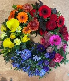Rainbow wreath